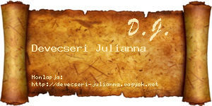 Devecseri Julianna névjegykártya
